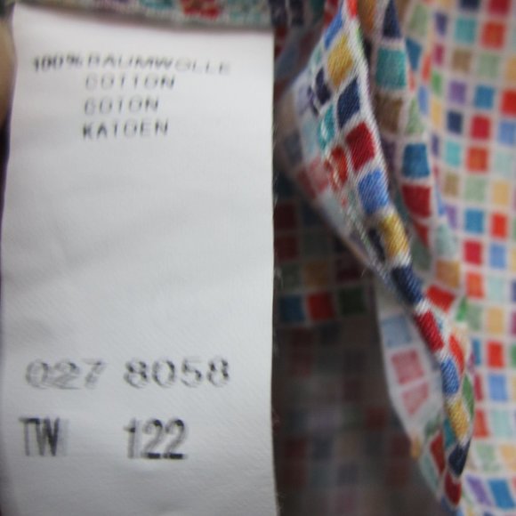 Haupt Men's Shirt Multicolored Squares Size L Large 16.5 Cotton - Picture 7 of 14